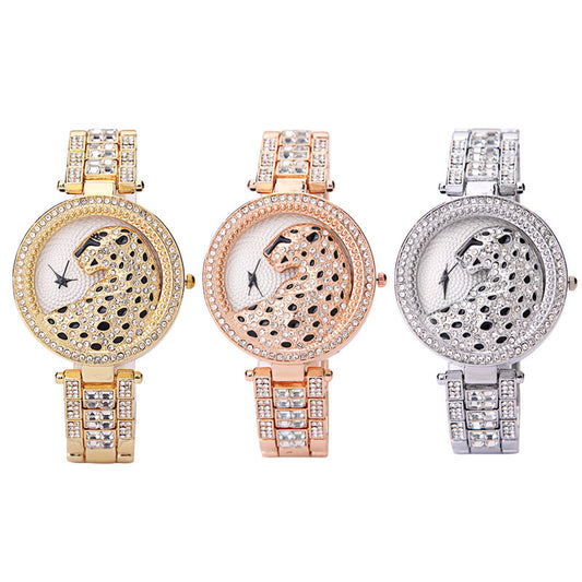 Women's Three-dimensional Diamond Leopard-print Watch