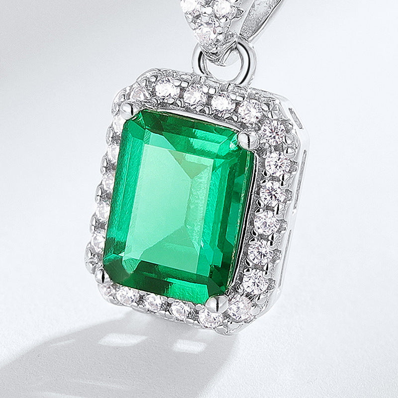 Emerald Pendant  S925 Silver Octagonal Emerald Pendant Necklace  girls product  women accessories  women product  trendy jewelry  jewelry  women products  necklace  ellexo shop  silver  Accessories  fashion  girls fashion  girls accessories  girls products  High-end Accessories  Luxury  New Arrival  pendant  women fashion  women jewelry