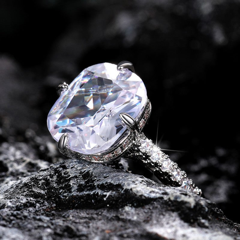 Crystal Sugar Ring Classic Square Bag Zircon Ring