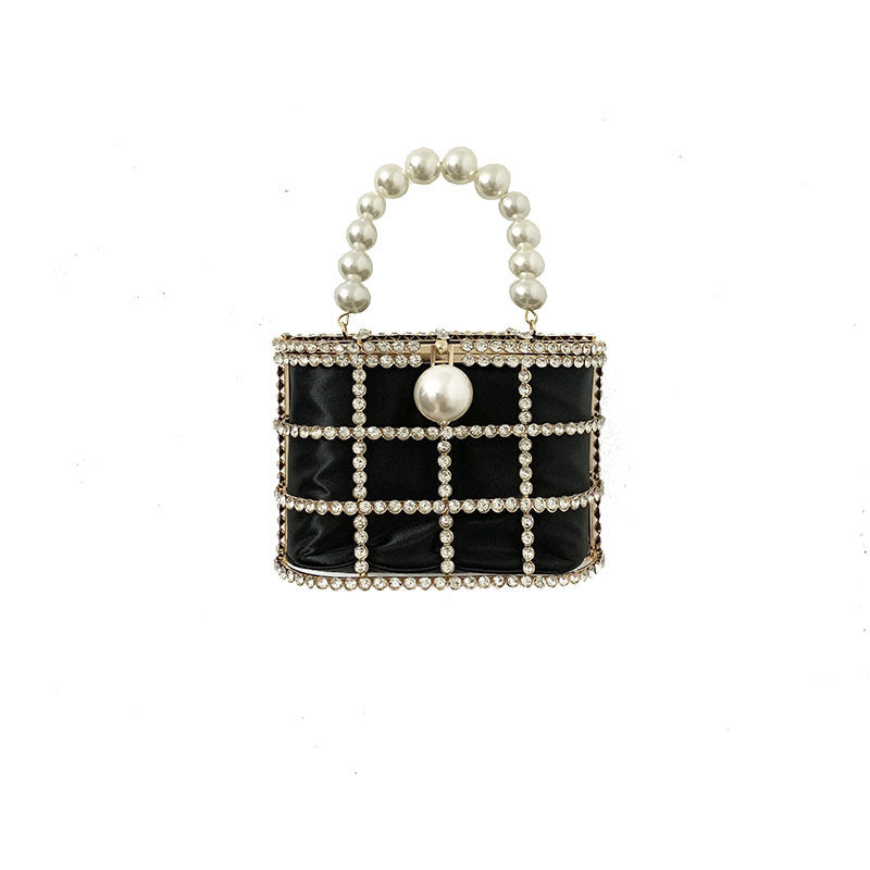 Women's Fashion Casual Pearl Bucket Dinner Bag