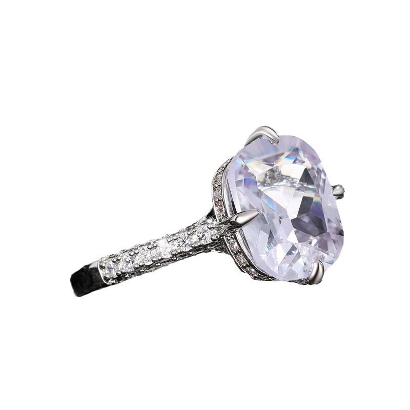 Crystal Sugar Ring Classic Square Bag Zircon Ring