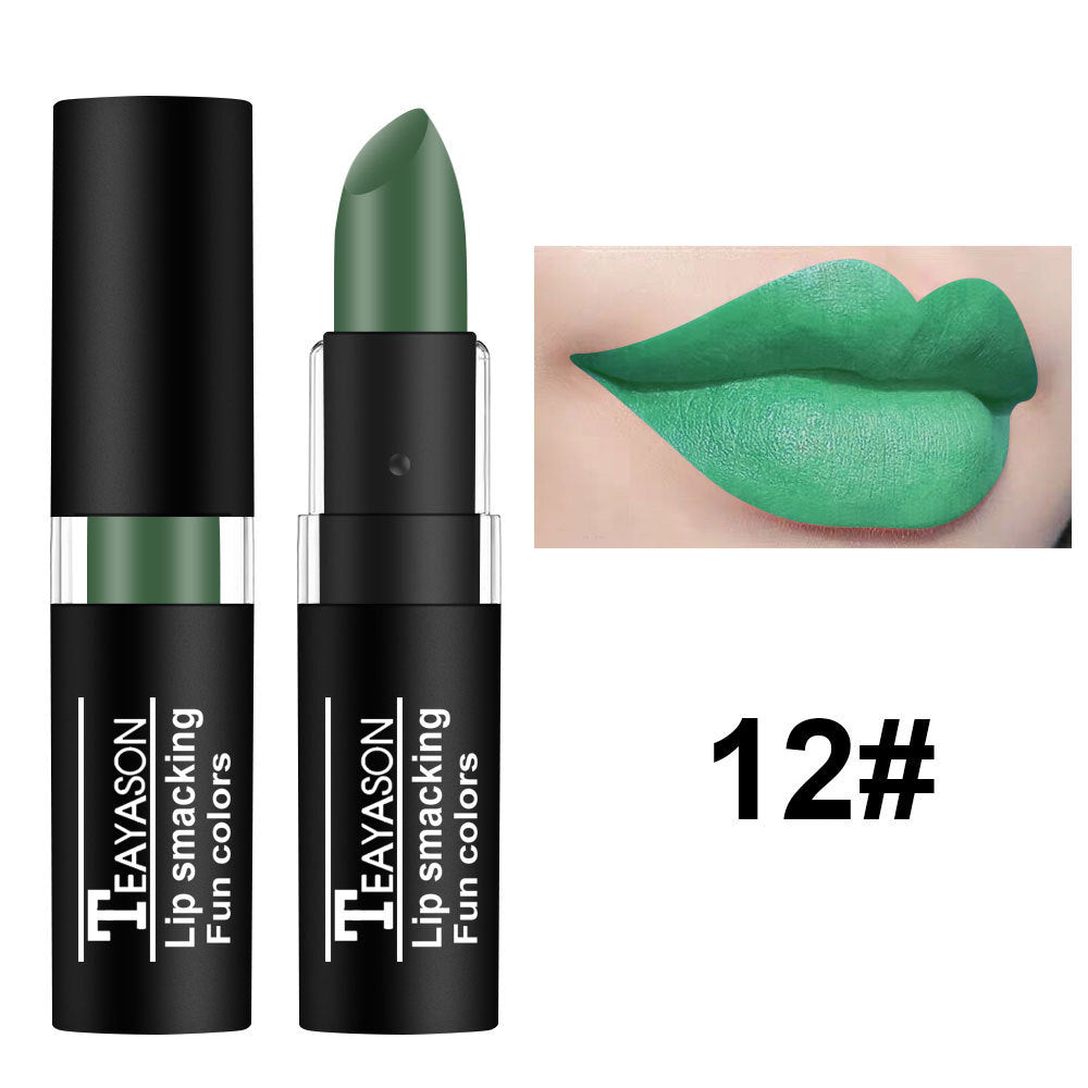 Olive green lipstick for unique makeup