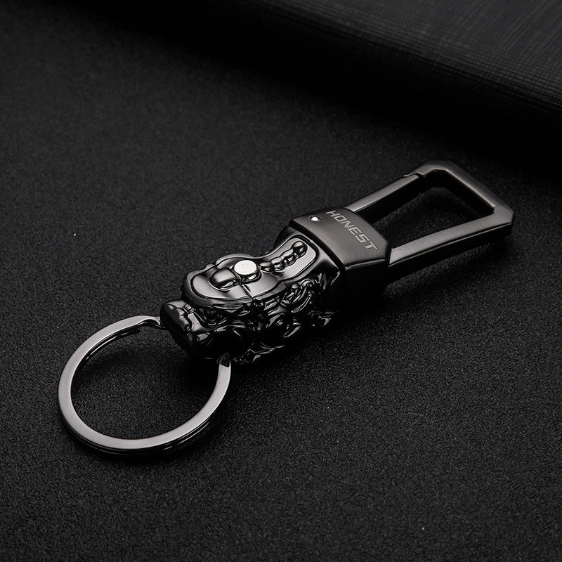 Retro Car Pendant Paixiu Keychain - Black Nickel Drawing