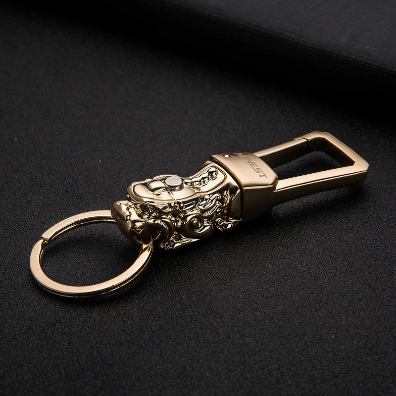 Retro Car Pendant Paixiu Keychain - K Gold Drawing