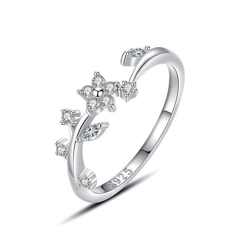 Small Flower Sterling Silver Ring for Women