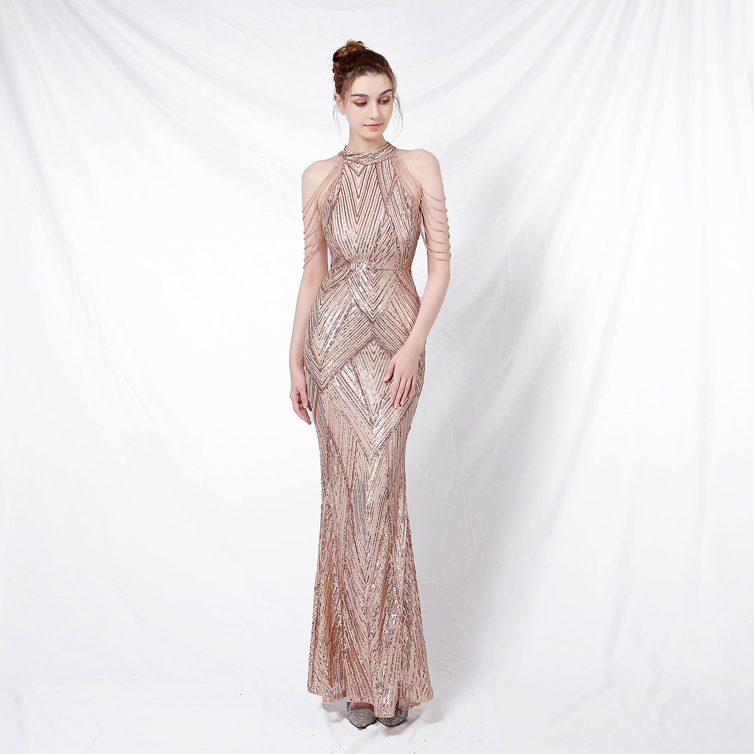 Women Evening Sequin Party Dress