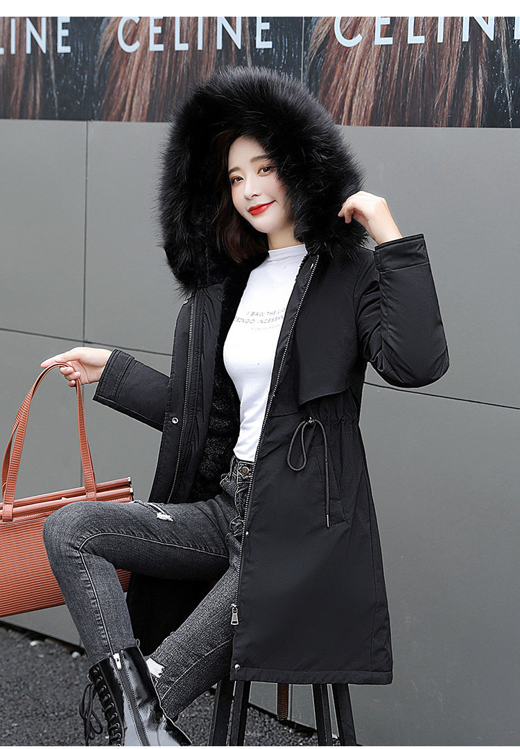 Women Parka Clothes Long Coat,Wool Liner Hooded Jacket