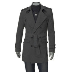 Casual Cool Woolen Slim Belt Men's Duster