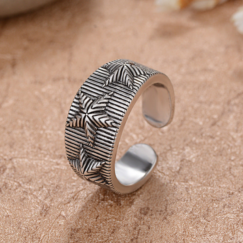 Five-pointed Star Ring Adjustable Opening Male Student Single