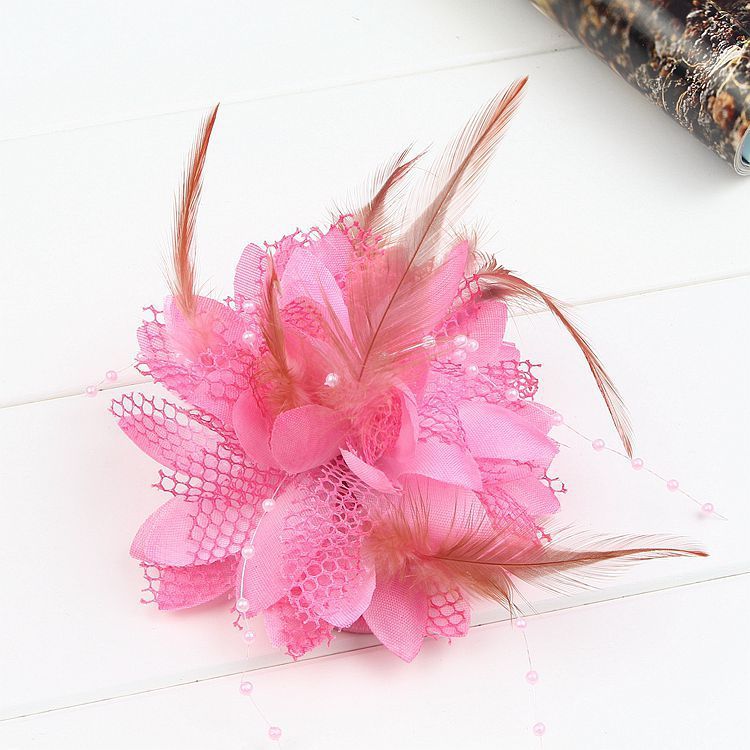 Dance Performance Hair Ring Wool Bead Line Fabric Handed Flower Bridal Headdress