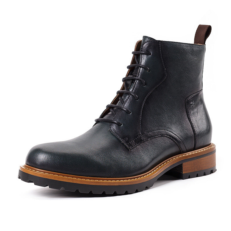 High-top Boots Autumn And Winter Martin Boots British Casual Short Boots Leather