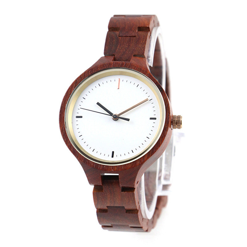 Folding Clasp High Quality All Wood Ebony Quartz Watch