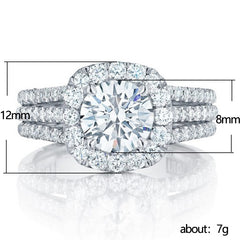 Fashion Full Diamond Zircon Copper Jewelry Wedding Rings