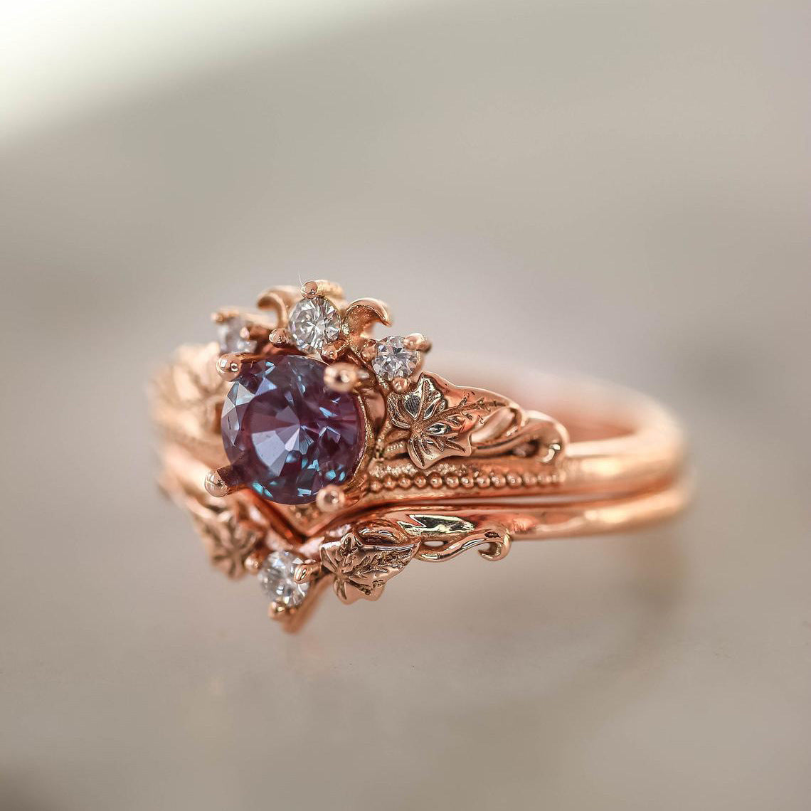 European And American Rose Gold Plated Engagement Ring