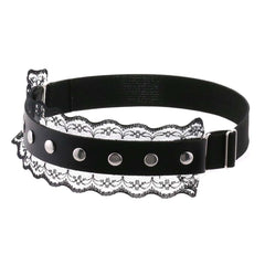 Beautiful Punk Style Lace Leather Thigh Ring Rivet Garter Belt