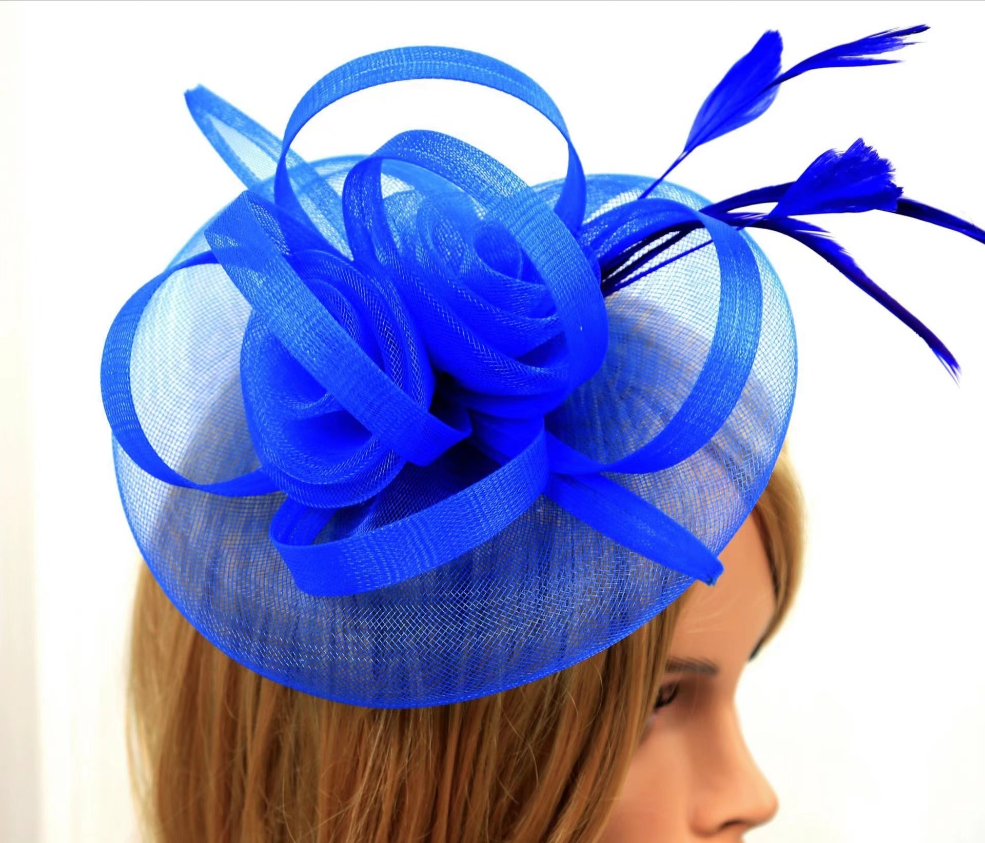 European And American Jockey Club Headdress Billycock Feather Top Hat Mesh Hat Bridal Headdress Flower Ball Party Hair Accessories