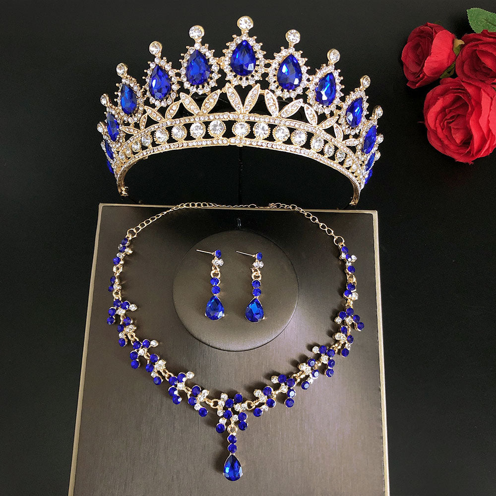 Royal Queen Bridal Jewelry Sets For Women Luxury Tiaras Crow