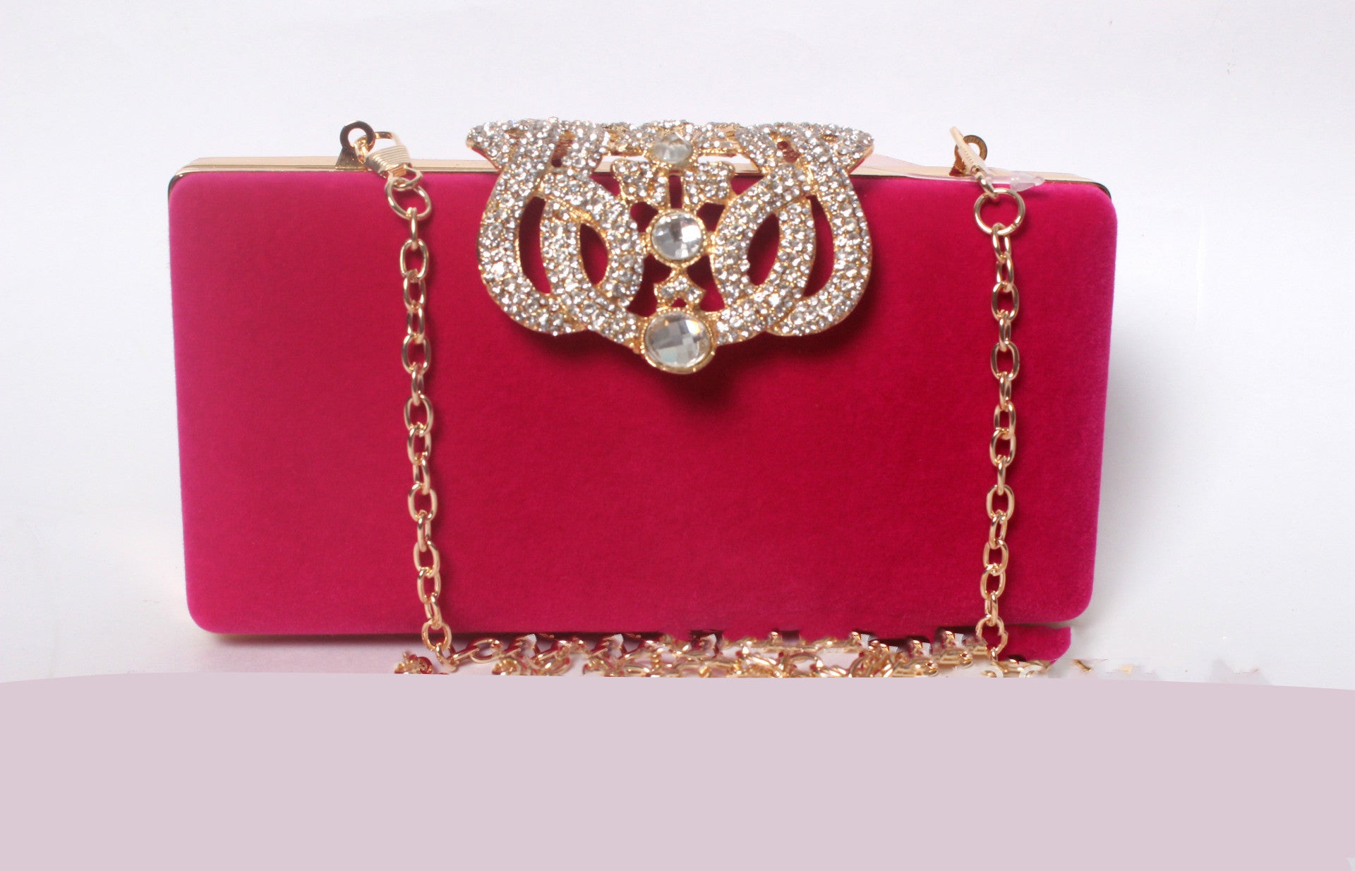 Rhinestone Crown Suede Ladies Bridal Bag