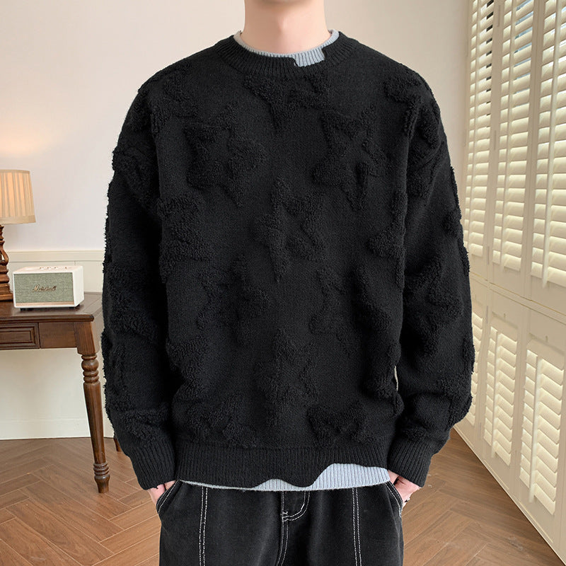 Knitwear Men's Autumn Fake Two-piece Round Neck Sweater Men's Clothing