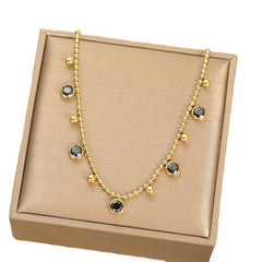 Online Influencer Fashion Elegant Gold-plated Stainless Steel Zircon Necklace