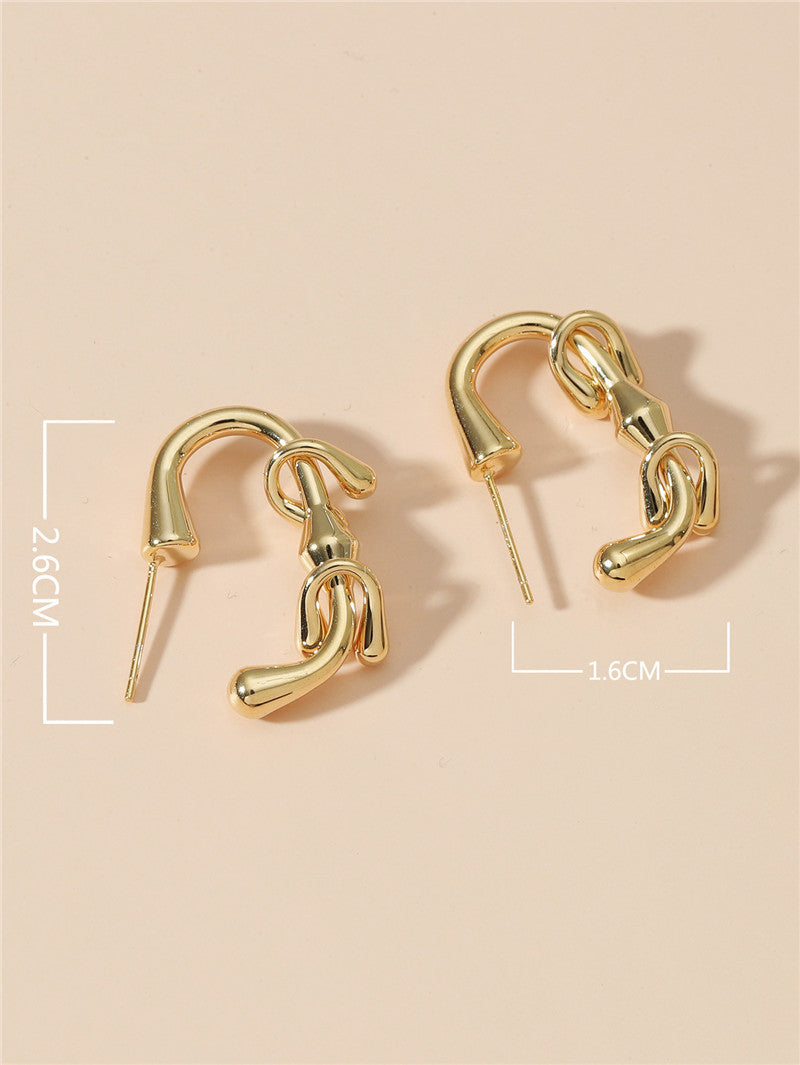 Cold Wind Simple Geometric Irregular Earrings