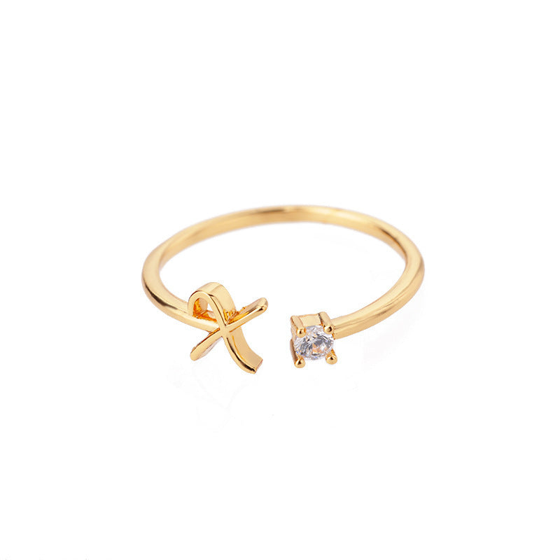 Letters Ring 26 Letters AZ Gold 18K Gold Plated Ring