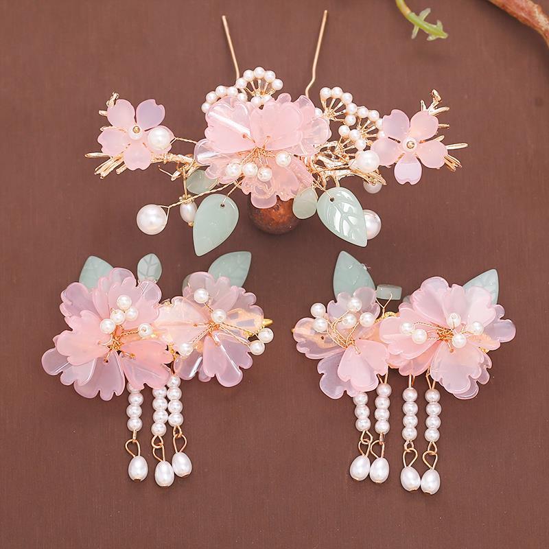 Women's Tassel Step-shaking Flower Hairpin Hair Accessories Set