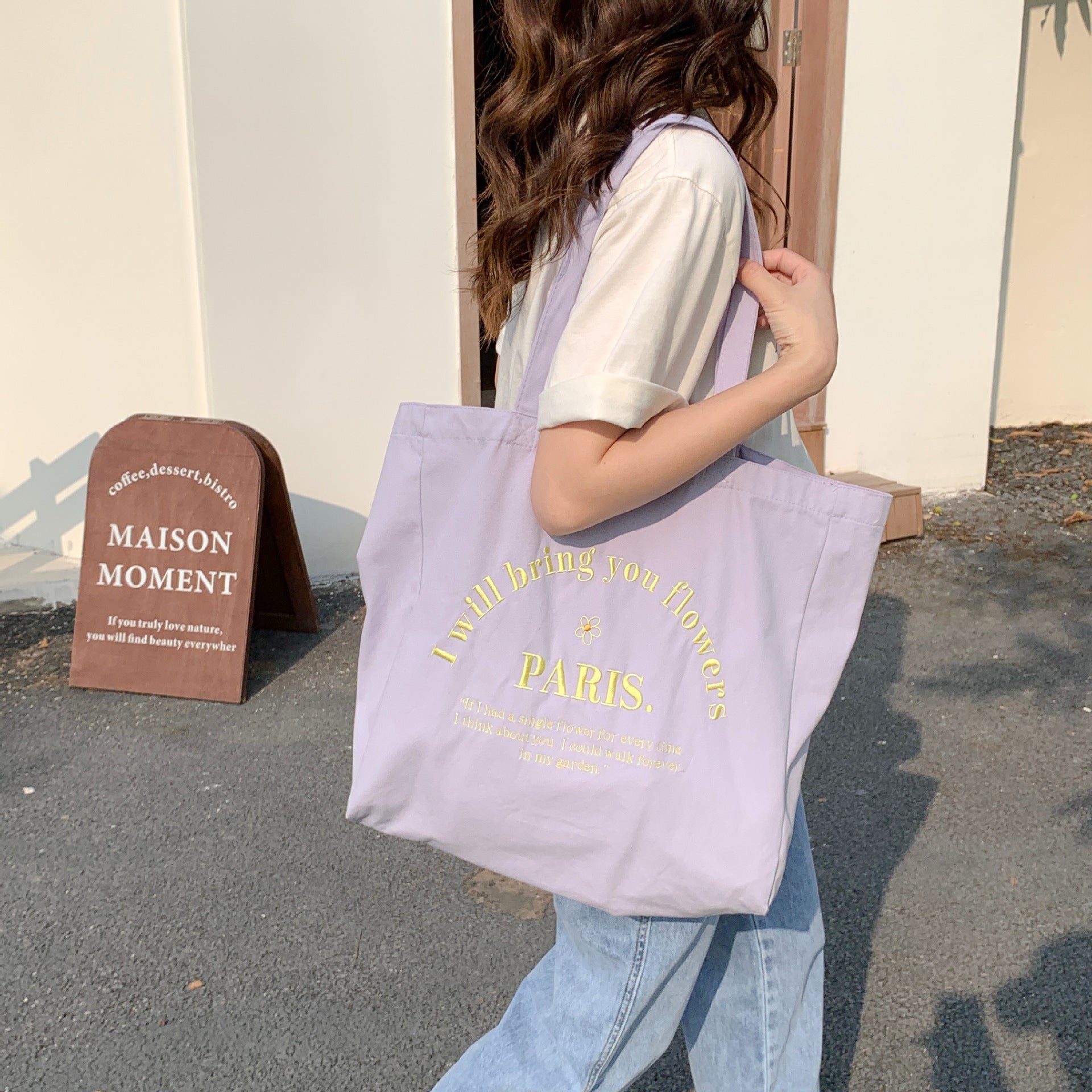 Fashion Letter Embroidery Shoulder Bag