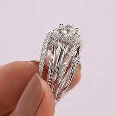 Women's Fashion Multi-loop Winding Inset Zircon Ring