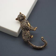 Old Leopard Cold Exaggerated Three-dimensional Antique Brooch