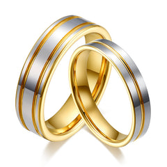 Tungsten Gold Men's And Women's Ring Pair 18K