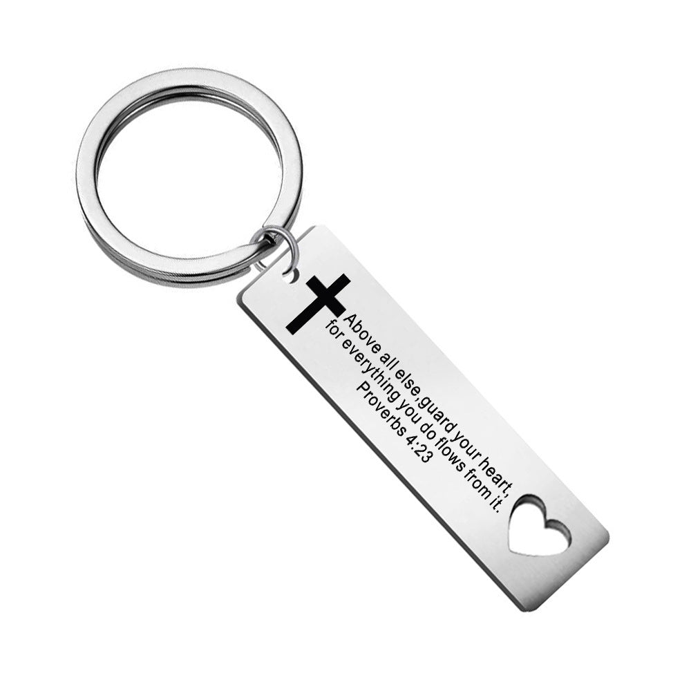 Heart Shaped Stainless Steel Keychain Medicine