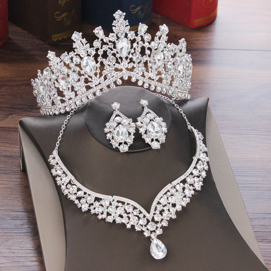 Bridal Crown Necklace Earrings Set Of Three