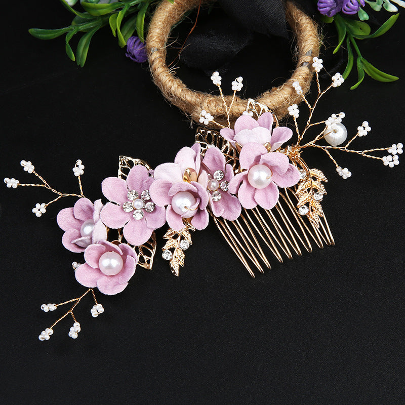 Gold Leaf Hair Updo Comb Handmade Bridal Crown Headdress