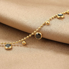 Online Influencer Fashion Elegant Gold-plated Stainless Steel Zircon Necklace