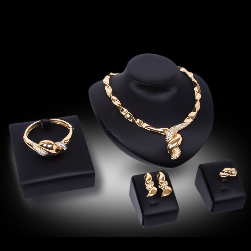 Fashion Creative Alloy Necklace Earrings Four-piece