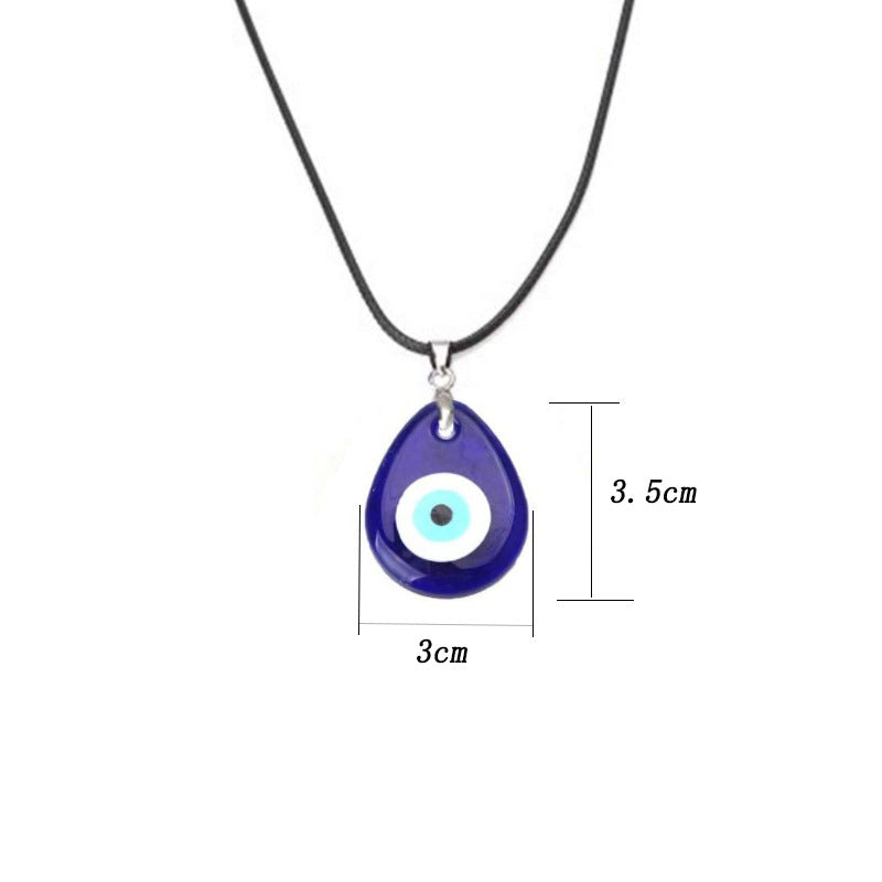 Men's And Women's Fashion Blue Devil's Eye Glass Necklace