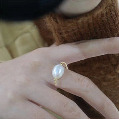 Unisex Adjustable Pearl Ring