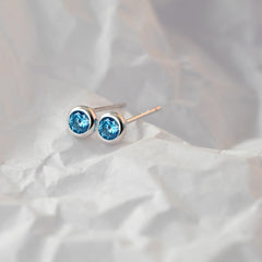 Korean Fashion Simple Round Solitaire Earrings