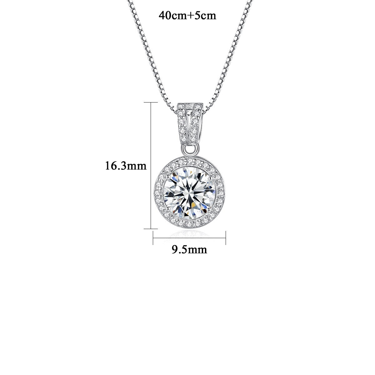 Mosang Necklace S925 Silver Pendant Female