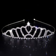 Korean Style Bridal Crown Headdress Diamond Alloy Women's Hair Band Accessories Girls Children Diamond Jewelry Wholesale