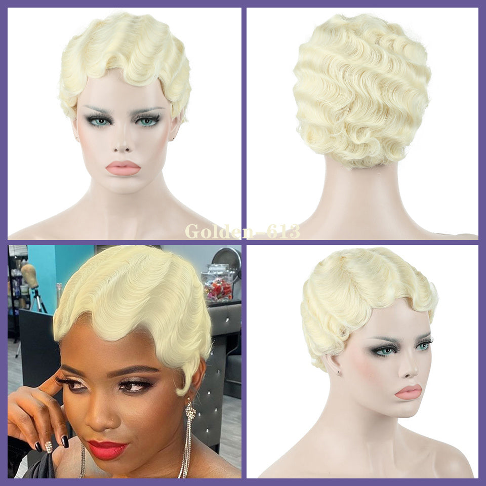 Chemical Fiber High Temperature Resistant Silk Wave Head Wig Headgear