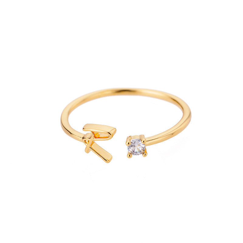 Letters Ring 26 Letters AZ Gold 18K Gold Plated Ring