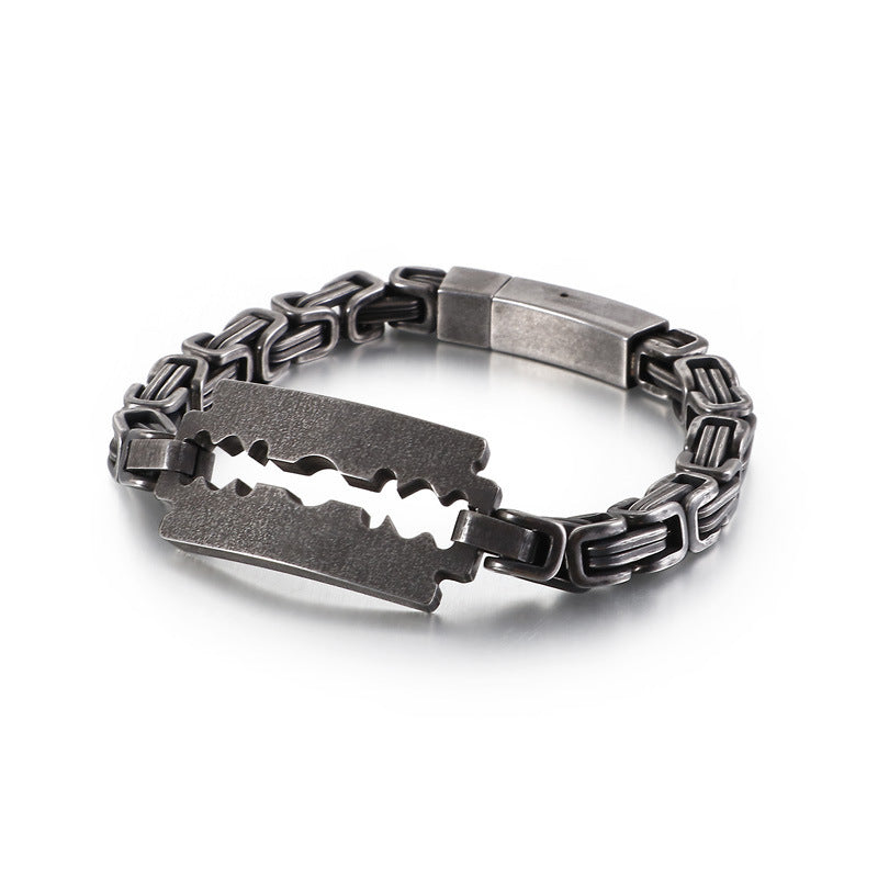 Men's Stainless Steel Monarch Bracelet Curved Brand Personality