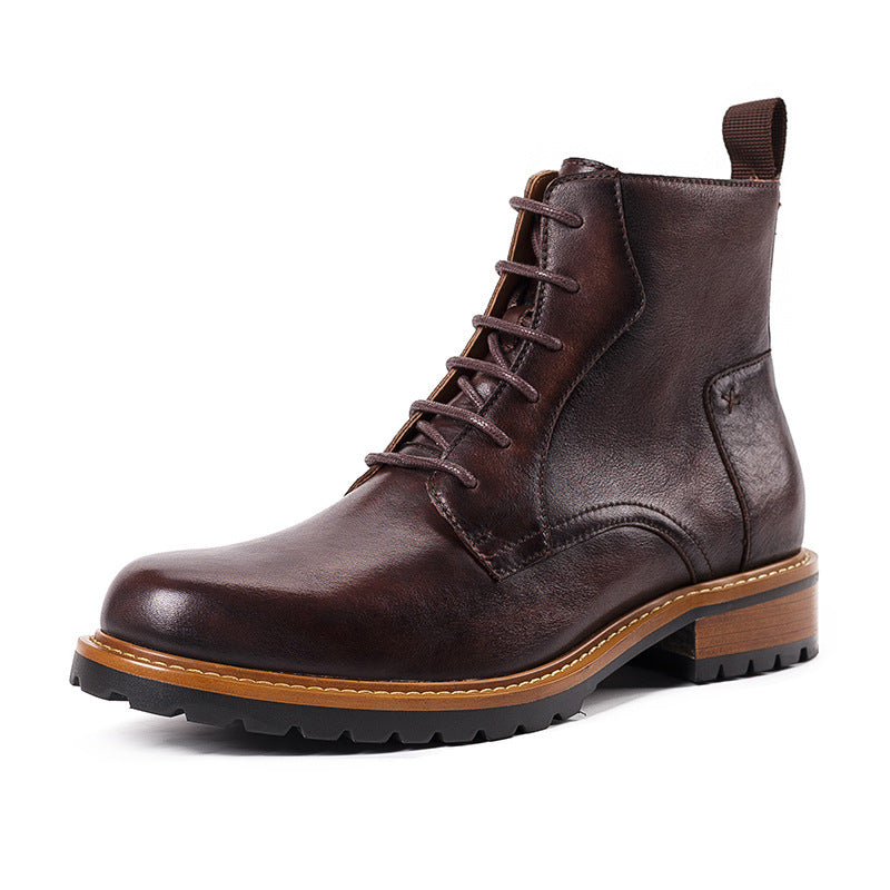 High-top Boots Autumn And Winter Martin Boots British Casual Short Boots Leather