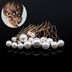 Pearl Hair Fork Clip Insert Needle Alloy Round Bead Headdress