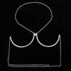 Love Chest Beach Jewelry Nightclub Halter Rhinestone Body Chain