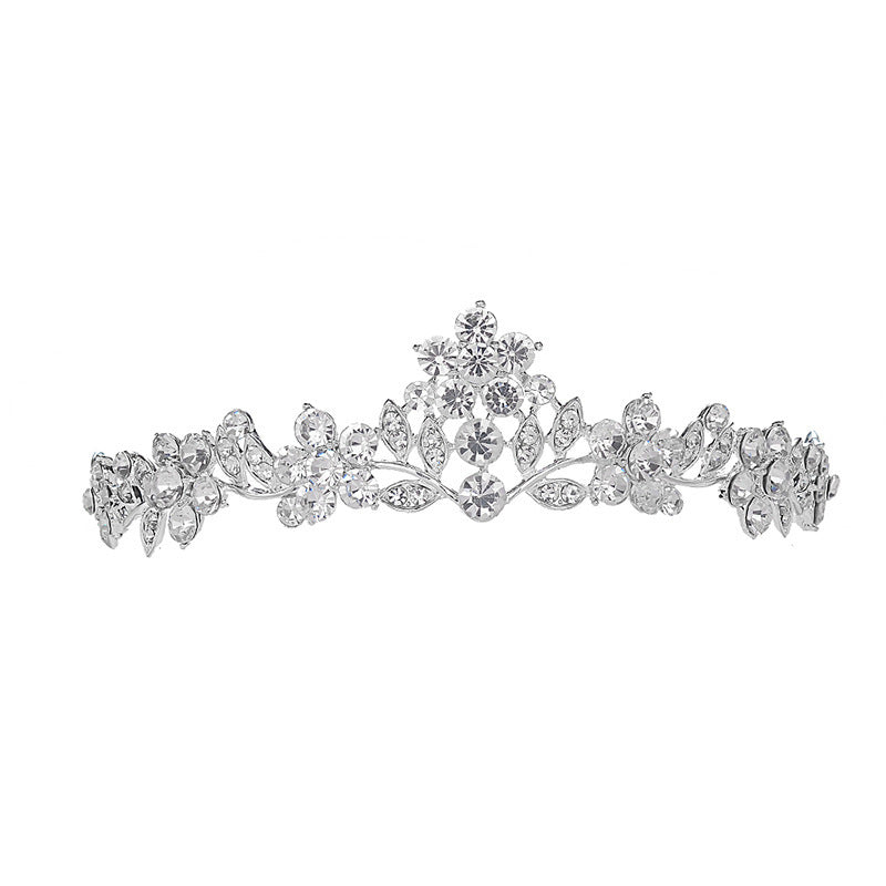 Simple Rhinestone Silver Headband Crown