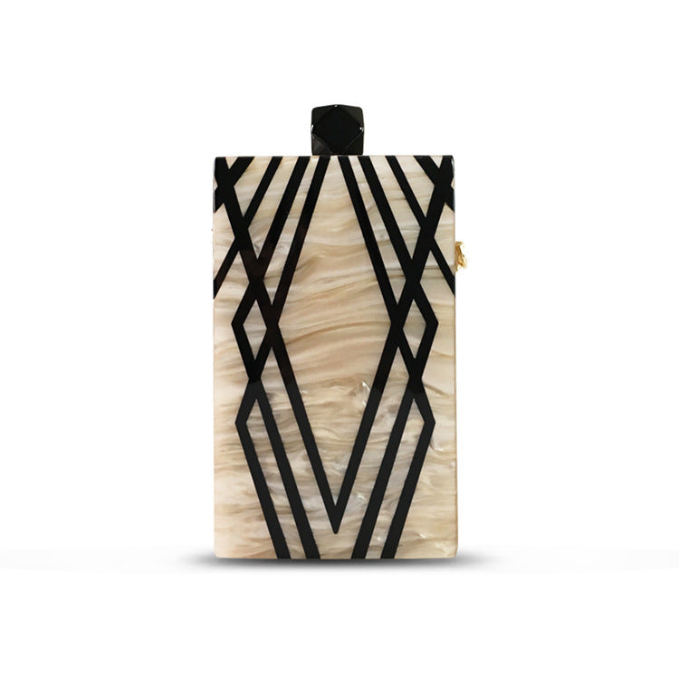 Irregular Stripes Printed Acrylic Evening Bag