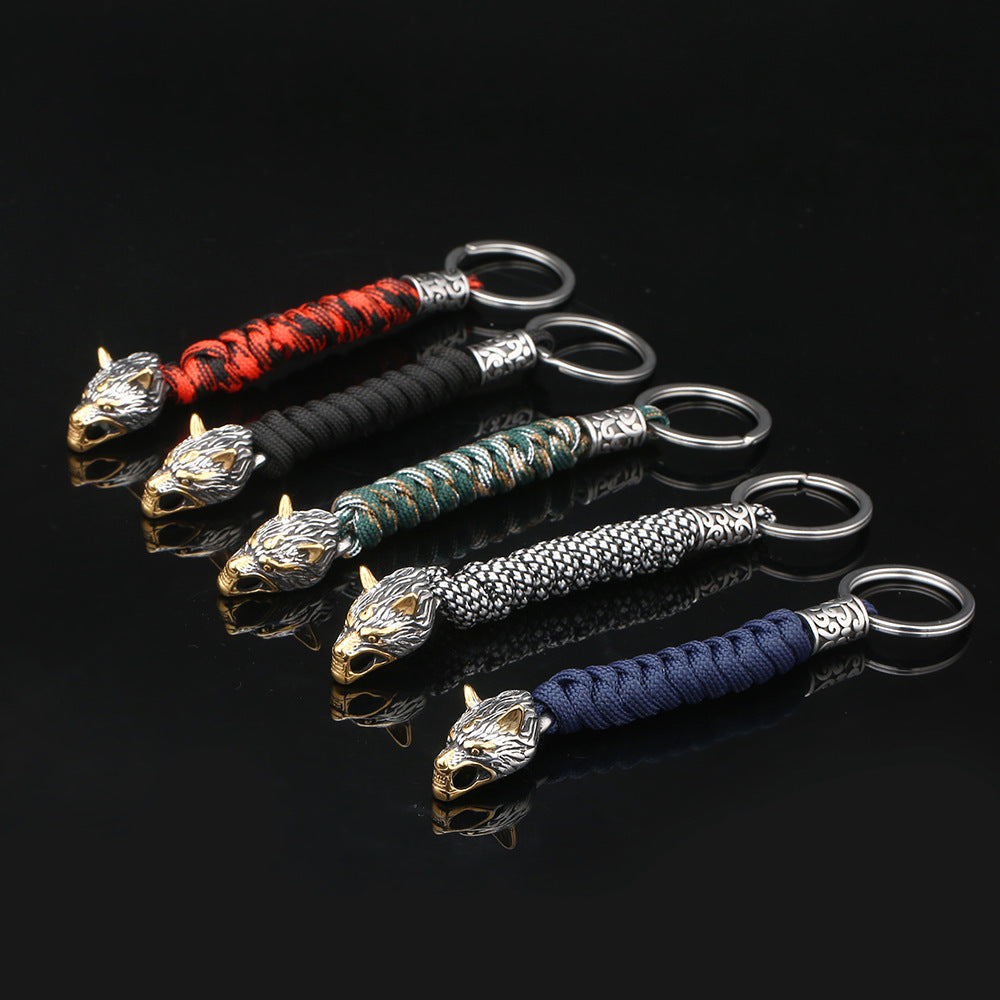 Rope Weaving Stainless Steel Key Ring